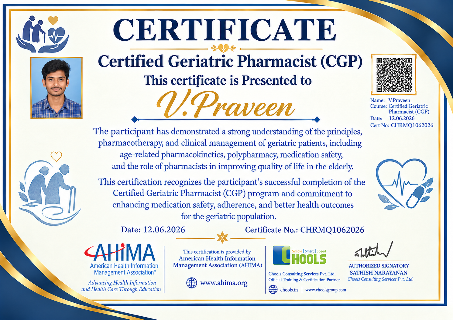 Healthcare and Pharma Program Certificate